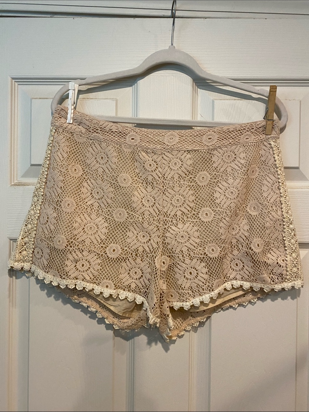 Free People Cream Crochet Lace Skirt